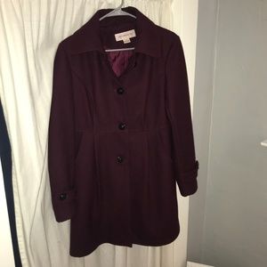 Liz Claiborne Burgundy Coat